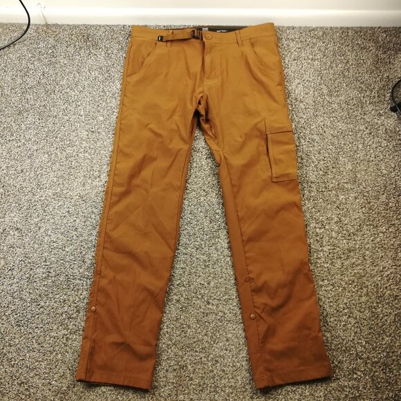Prana Pants Zion II Roll Up Stretch Sepia Brown Mens 34x31 Slim Fit 1969831 - Picture 1 of 11